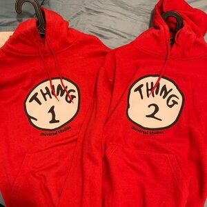 Brand New NWT - Thing 1 and Thing 2 Universal Studios Collectible Hoodies Small